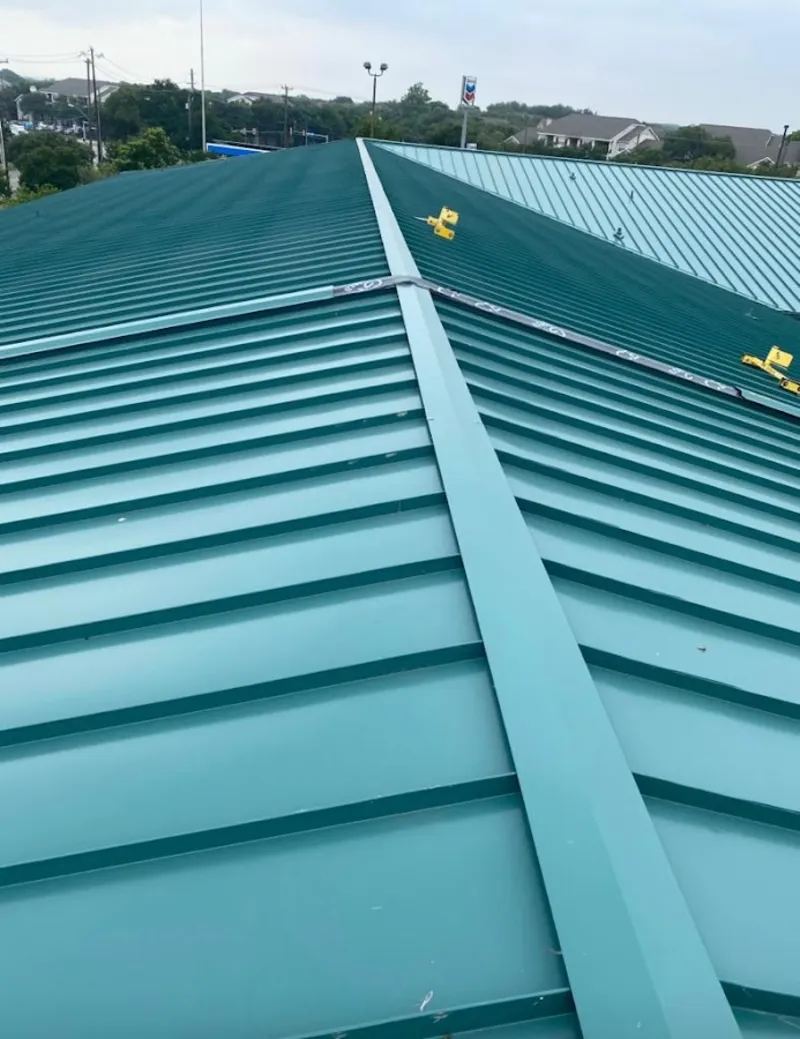 Green commercial metal roof ridge and valley for Metal Roof Repair in New Cumberland